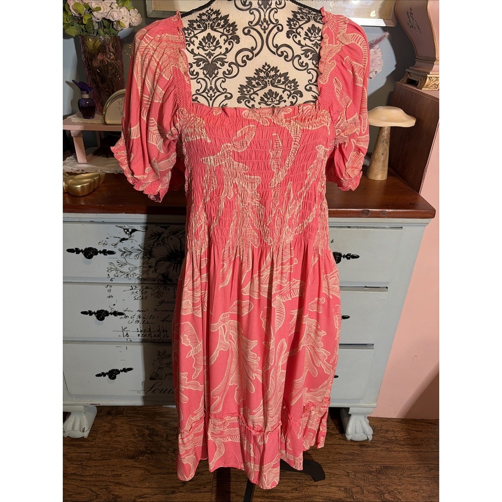 NWT ~ La Mer Luxe Serenity Santorini Dress  Sz XL. Puff Sleeves. Tiered.